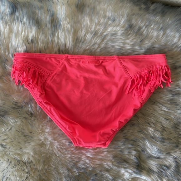 Billabong Coral Pink Fringe Bikini Bottoms Size 14 Swimwear Surf Beach Pool - Picture 7 of 10